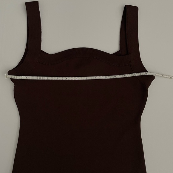 RECTO Brown Curved Neck Tank Top Ribbed knit medium - Picture 2 of 7